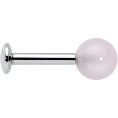 16G 1/4 Elegant Pink Rose Quartz Internal Threaded Labret Tragus