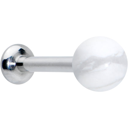 16G 5/16 Elegant White Howlite Internally Threaded Labret Tragus