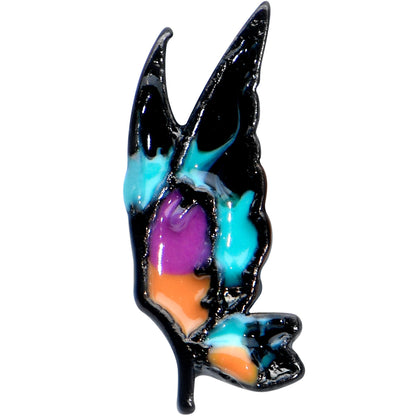 16G 1/4 Black Sunset Side Butterfly Cartilage Tragus Earring