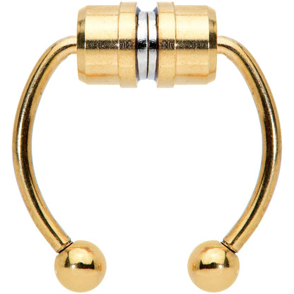 Gold Tone Magnetic Septum Ring Horseshoe Non-Pierced Fake Nose Ring