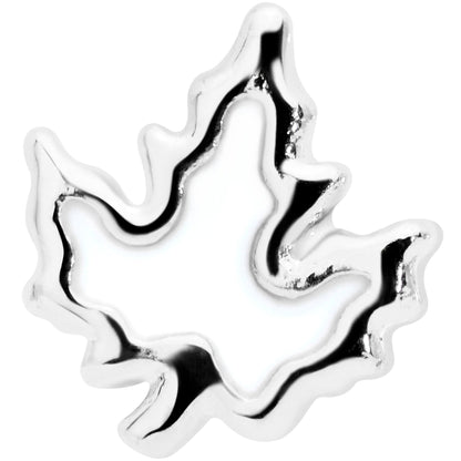16G 1/4 Autumn White Maple Leaf Cartilage Tragus Earring