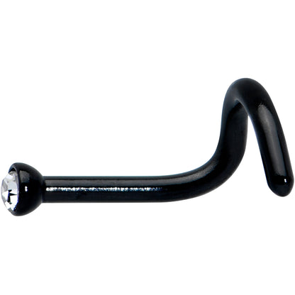18G 1/4 Clear Gem Black 2mm End Left Nose Screw