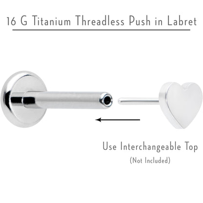 16G 5/16 G23 Titanium Threadless Post Only Labret Monroe Tragus