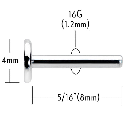 16G 5/16 G23 Titanium Threadless Post Only Labret Monroe Tragus