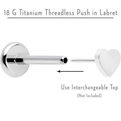 18G 5/16 G23 Titanium Threadless Post Only Labret Tragus Nose