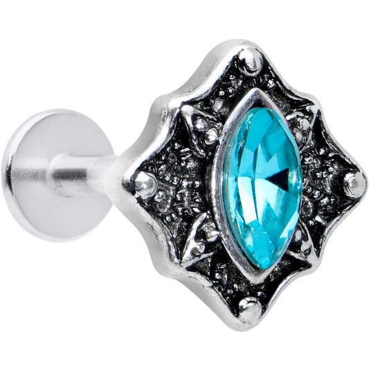 16G 5/16 Blue Gem Retro Rhombus Labret Monroe Tragus
