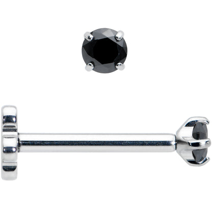 18G 5/16 Black CZ G23 Titanium Threadless Flower Labret Tragus
