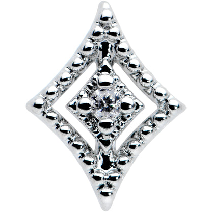 16G 5/16 Clear Gem Deco Textured Rhombus Labret Monroe Tragus