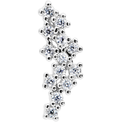 16G 5/16 CZ Gem Texture Arc Internal Thread Labret Monroe Tragus