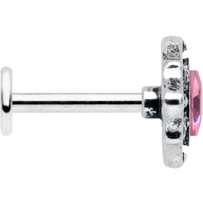 16G 5/16 Pink Gem Rhombus Retro Labret Monroe Tragus