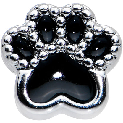 16G 5/16 Textured Black Paw Print Labret Monroe Tragus
