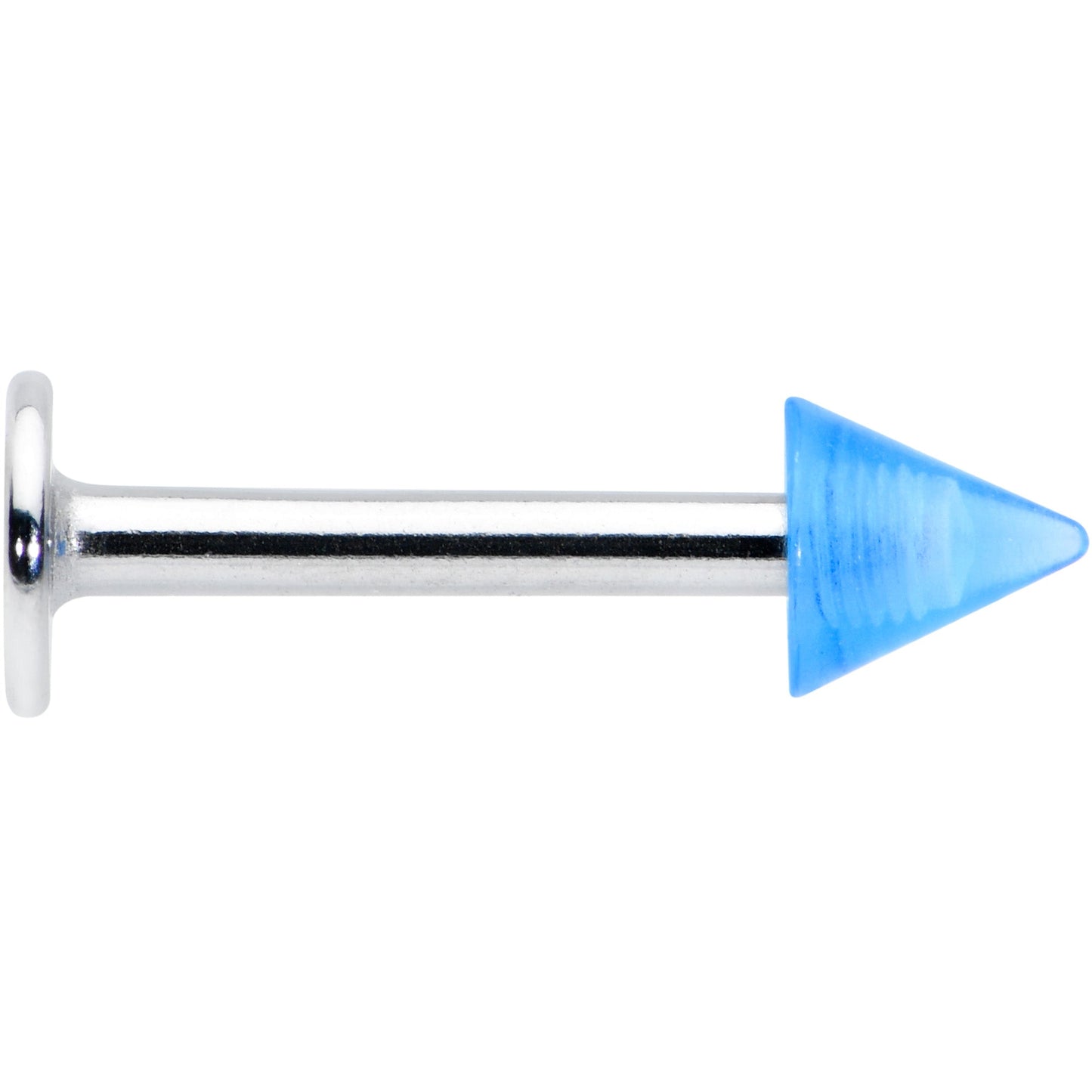 16G 5/16 Simple 3mm Blue Cone Labret Monroe Tragus