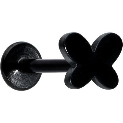 16G 5/16 Black Simple Butterfly Internally Threaded Labret Tragus