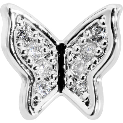 16G 5/16 Clear Gem Butterfly Internally Threaded Labret Tragus