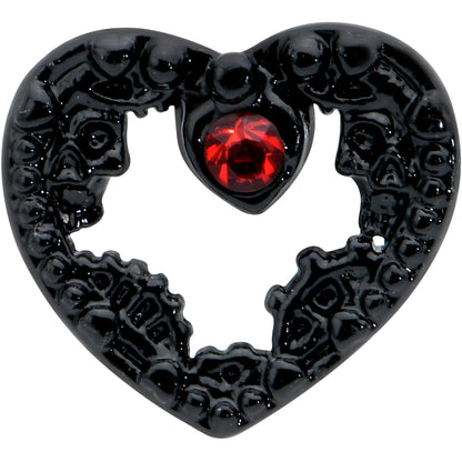16G 5/16 Red Gem Black Steampunk Skull Labret Monroe Tragus