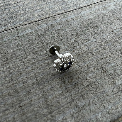 16G 1/4 Blue Clear Gem Abstract Arch Labret