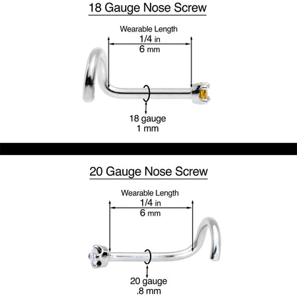 20G 1/4 Purple Synth Opal G23 Titanium Threadless Left Nose Screw