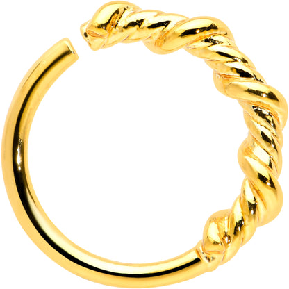 20G 5/16 Gold Tone Wicked Wire Seamless Nose Hoop