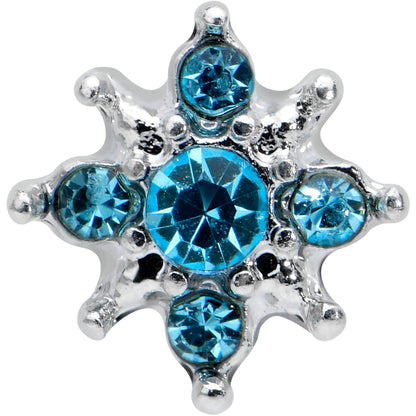 16G 1/4 Blue Gem Stylish Snowflake Cartilage Tragus Earring