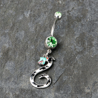 Green Gem Officially Licensed Beetlejuice SandWorm Dangle Belly Ring