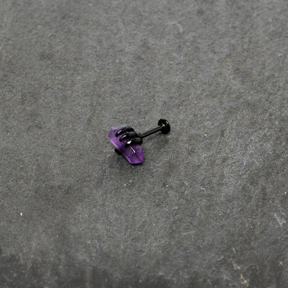 16G 5/16 Purple Amethyst Black Claw Obelisk Labret Monroe Tragus