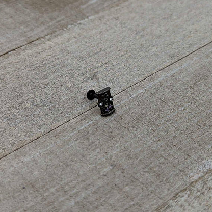 16G 5/16 Purple Gem Black Gothic Hourglass Labret Monroe Tragus