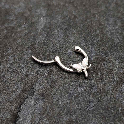 16G 5/16 White Faux Opal Simple Style Dragonfly Cartilage Clicker
