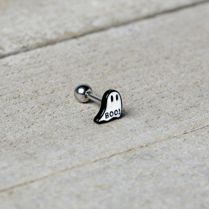 16G 1/4 White Ghost Glow in the Dark Cartilage Tragus Earring