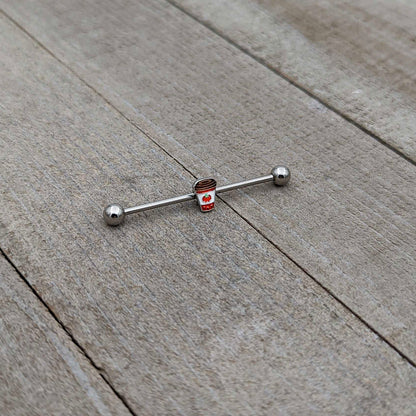 14G Sweet Pumpkin Latte Thanksgiving Industrial Barbell 38mm