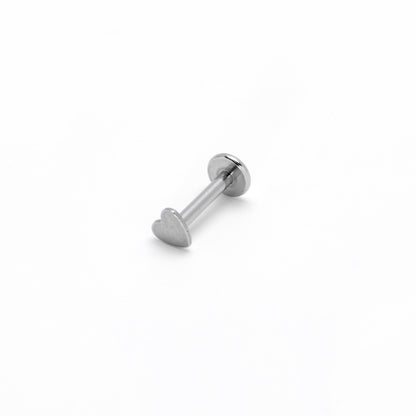 16G 1/4 Internally Threaded Simple Style Heart Labret Tragus