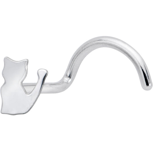 20G 1/4 Silhouette Kitty Cat Left Side Nose Screw