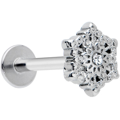 16G 5/16 Clear Gem Filigree Epic Snowflake Labret Monroe Tragus