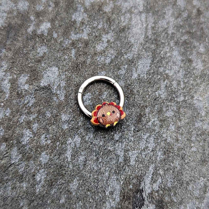 16G 5/16 Sweet Tiny Turkey Thanksgiving Hinged Segment Ring
