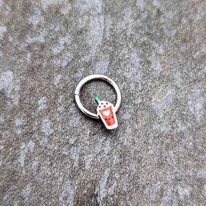 16G 5/16 Sweet Pumpkin Frappe Autumn Hinged Segment Ring