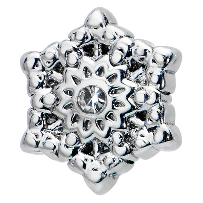 16G 1/4 Clear Gem Filigree Epic Snowflake Cartilage Tragus Earring