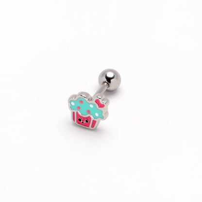 16G 1/4 Sweet Happy Cupcake Cartilage Tragus Earring