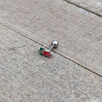 16G 1/4 Sweet Happy Rose Flower Cartilage Tragus Earring