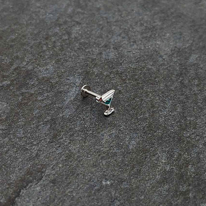 16G 5/16 Sweet Martini Glass Heart Labret Monroe Tragus