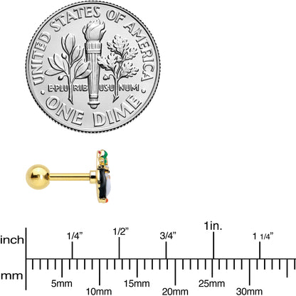 16G 1/4 Gold Tone Holly Hat Penguin Cartilage Tragus Earring