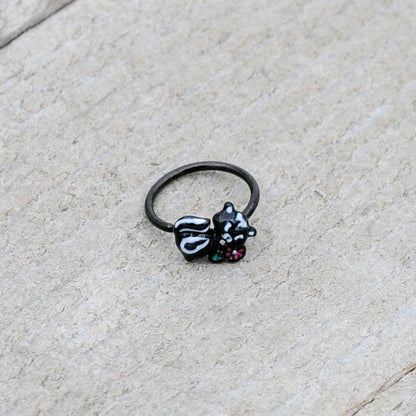20G 5/16 Black Funky Skunk Nose Hoop