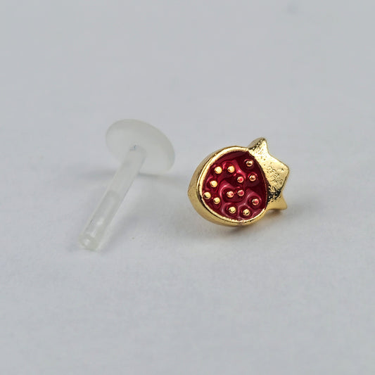 16G 5/16 Delicious Strawberry PTFE Bioplast Labret Monroe Tragus