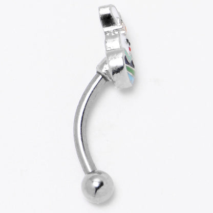 16G 5/16 Easter Egg Bunny Curved Eyebrow Ring