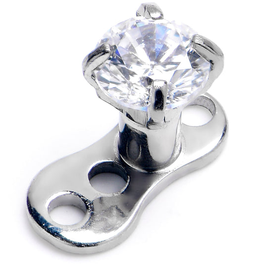16G 3mm CZ Top 3 Hole Dermal Implant Grade Titanium Anchor Base