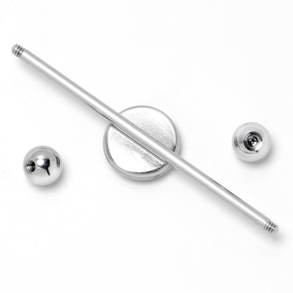 14G Heart Flag Patriotic Industrial Barbell 38mm