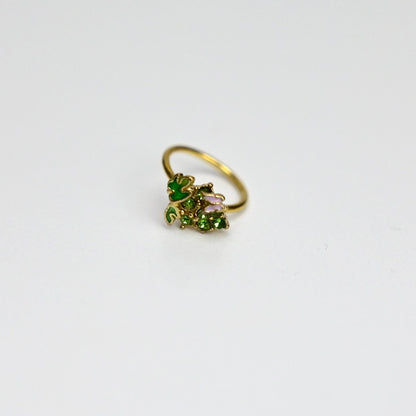 20G 5/16 Green Gem Gold Tone Butterfly Grapes Nose Hoop