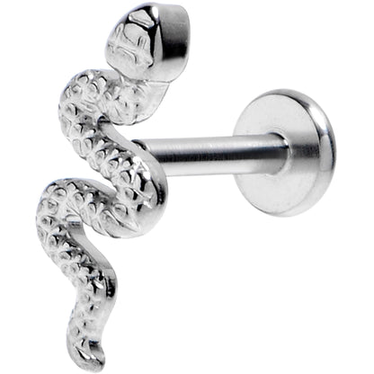 16G 1/4 Grade 23 Titanium Snake Threadless Push In Labret Tragus