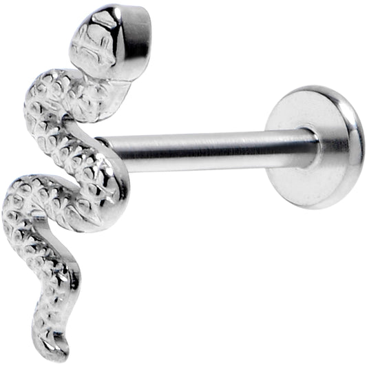 16G  3/8 Grade 23 Titanium Snake Threadless Push In Labret Tragus