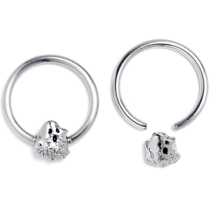 16G 3/8 Howling Ghost BCR Captive Ring Set of 4