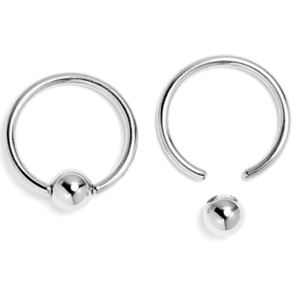 16G 3/8 Frankenheart Green BCR Captive Ring Set of 4