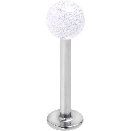 16 Gauge 3/8 Clear Shimmer Glitter Labret Monroe Tragus